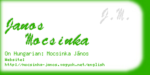 janos mocsinka business card