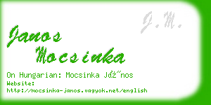 janos mocsinka business card